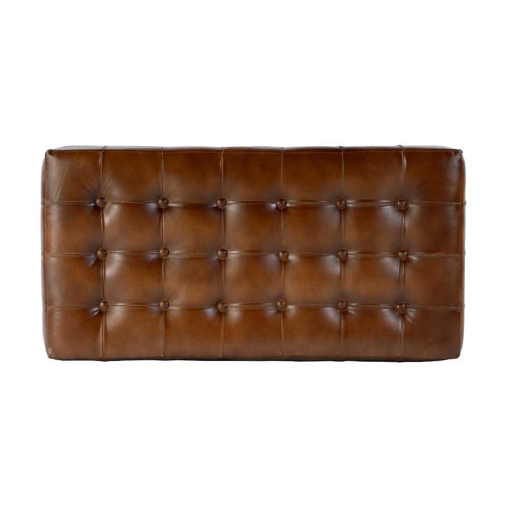 Kingston 36 in. W Leather Upholstered Accent Bench with Tufting, Brown. Picture 6
