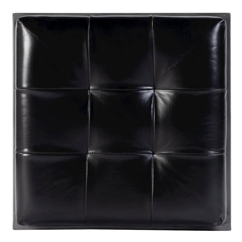 31 in. Seat Height Tufted Leather and Iron Backless Bar Height Stool, Footrest. Picture 5