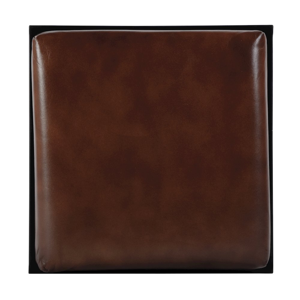 31 in. Seat Height Leather and Iron Backless Bar Height Stool with Footrest. Picture 5