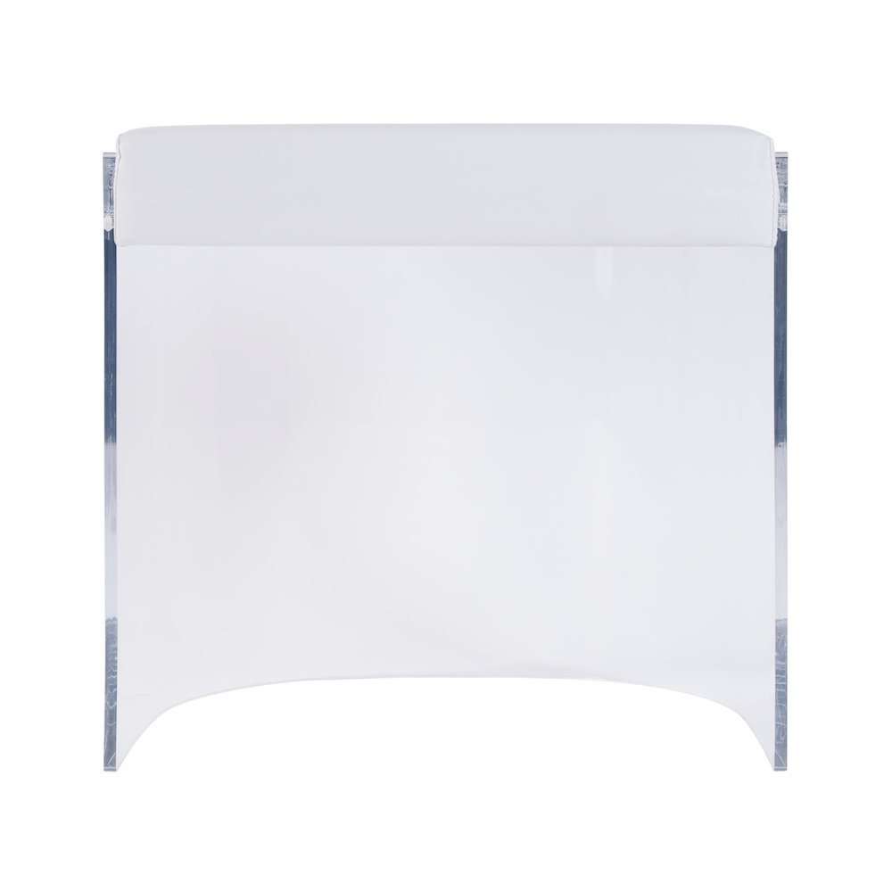 Solara 20 in. Seat Height Acrylic and Upholstered Accent Stool, Clear. Picture 3