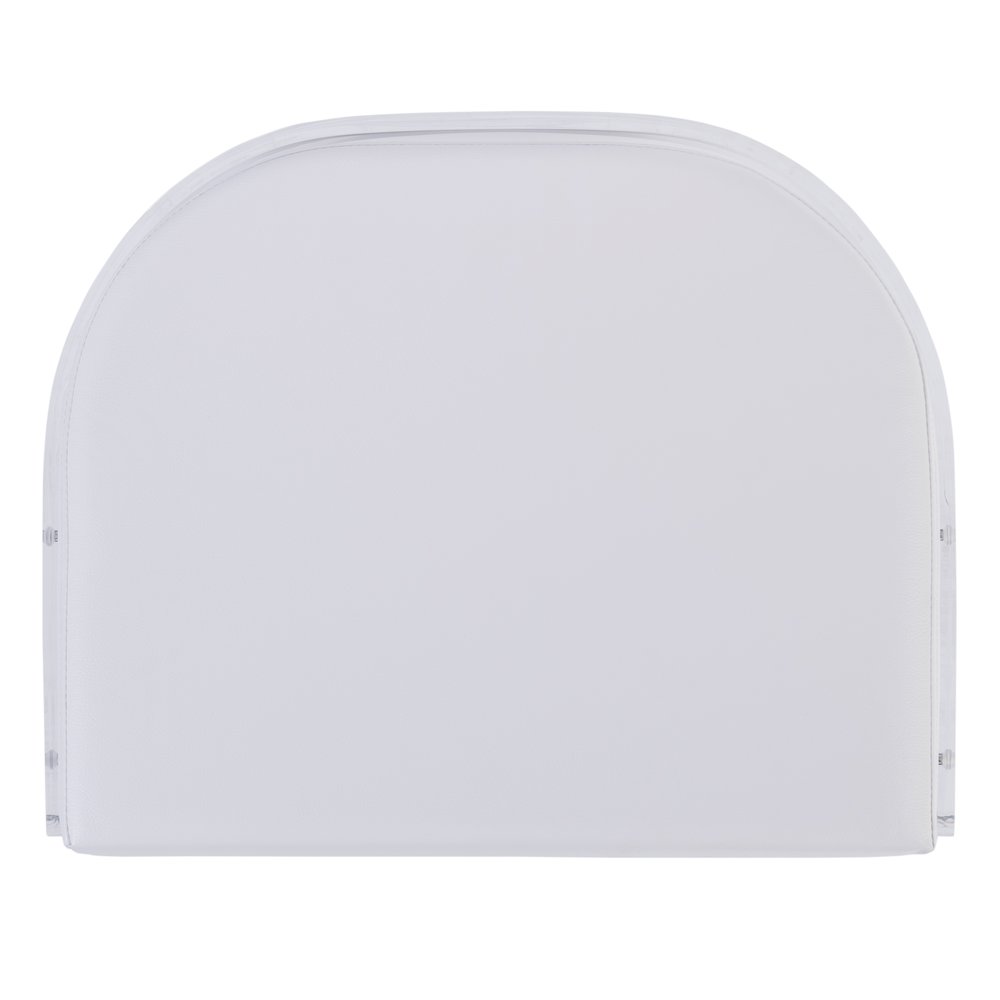 Solara 20 in. Seat Height Acrylic and Upholstered Accent Stool, Clear. Picture 6