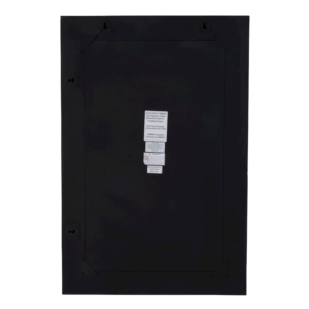 Verona 24 in. W x 36" H Rectangular Bone-Inlay Wall Mirror, Black, White. Picture 5