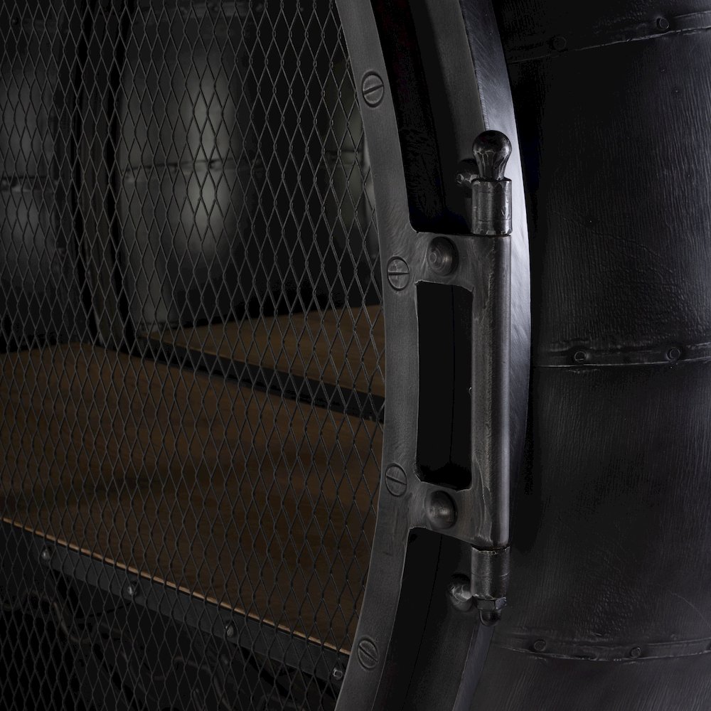 Roanoke 43 in W x 69 in. H Iron Bar Cabinet, Black. Picture 3