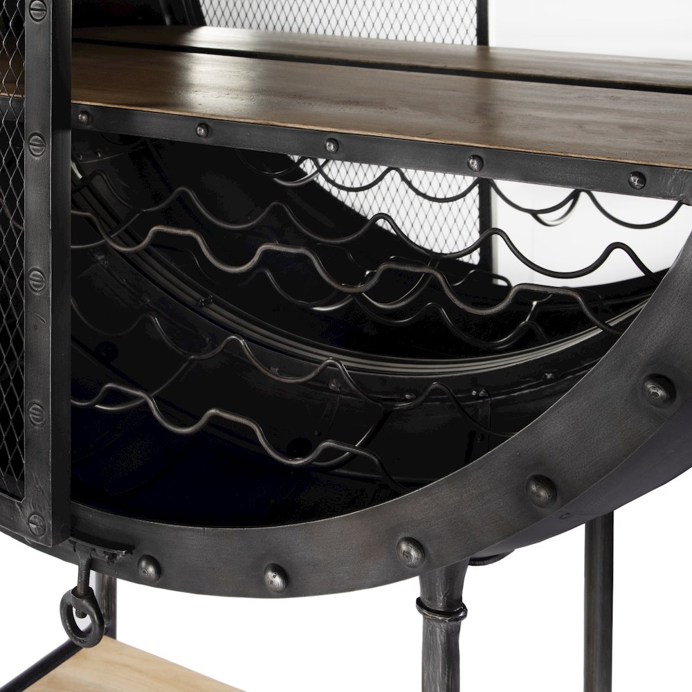 Roanoke 43 in W x 69 in. H Iron Bar Cabinet, Black. Picture 4