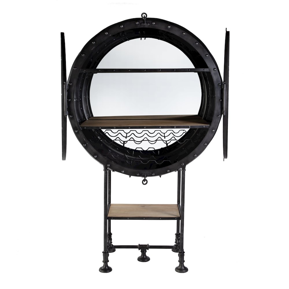 Roanoke 43 in W x 69 in. H Iron Bar Cabinet, Black. Picture 5