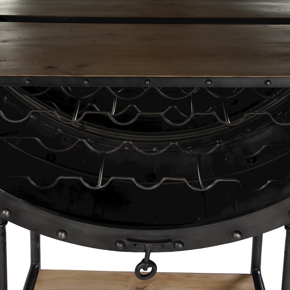 Roanoke 43 in W x 69 in. H Iron Bar Cabinet, Black. Picture 6