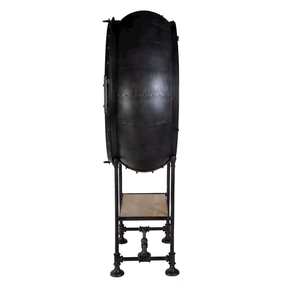 Roanoke 43 in W x 69 in. H Iron Bar Cabinet, Black. Picture 7