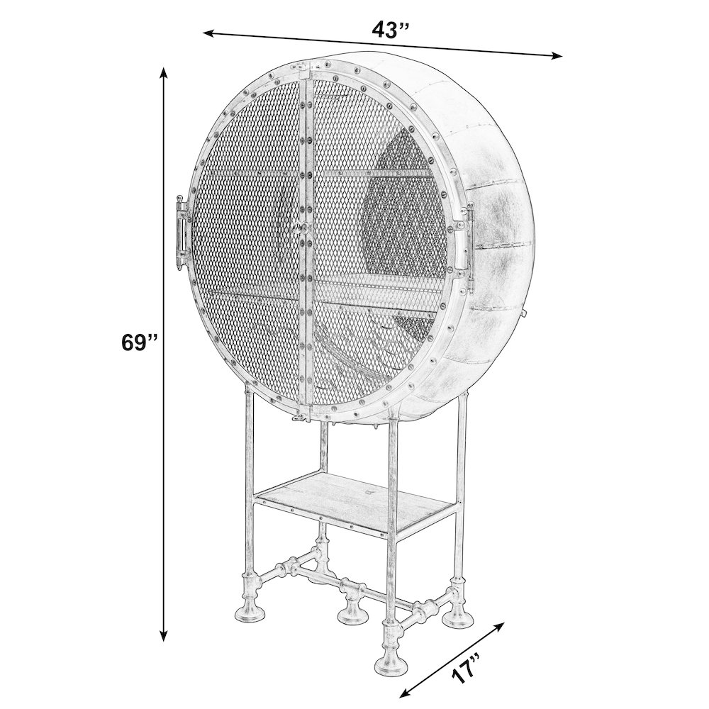 Roanoke 43 in W x 69 in. H Iron Bar Cabinet, Black. Picture 2