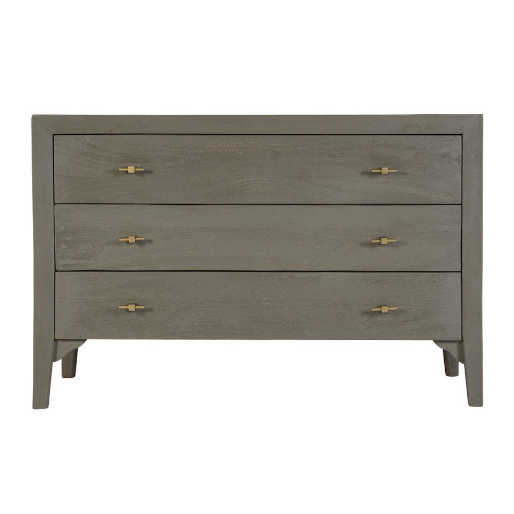 Rockport 46 in. W Rectangular Wood 3 Drawer Dresser, Gray. Picture 4