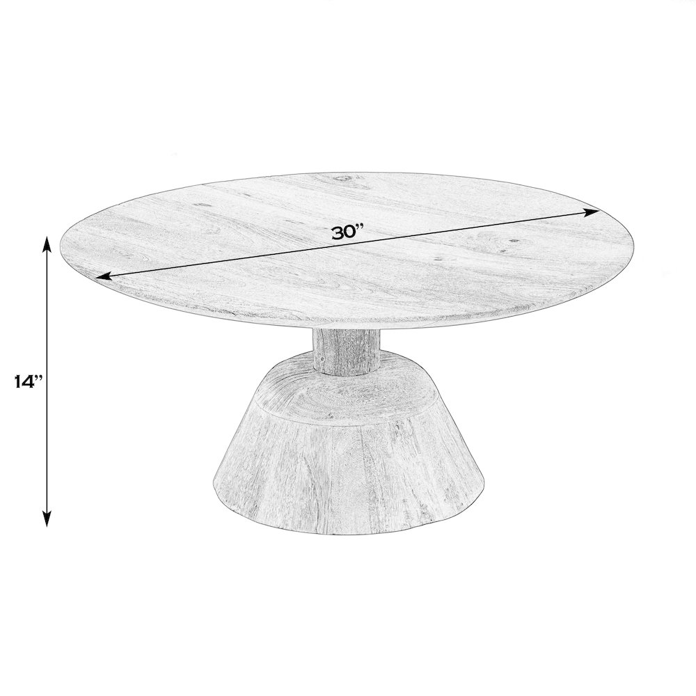 Carmine 30 in. Round Wood Coffee Table, Natural. Picture 2
