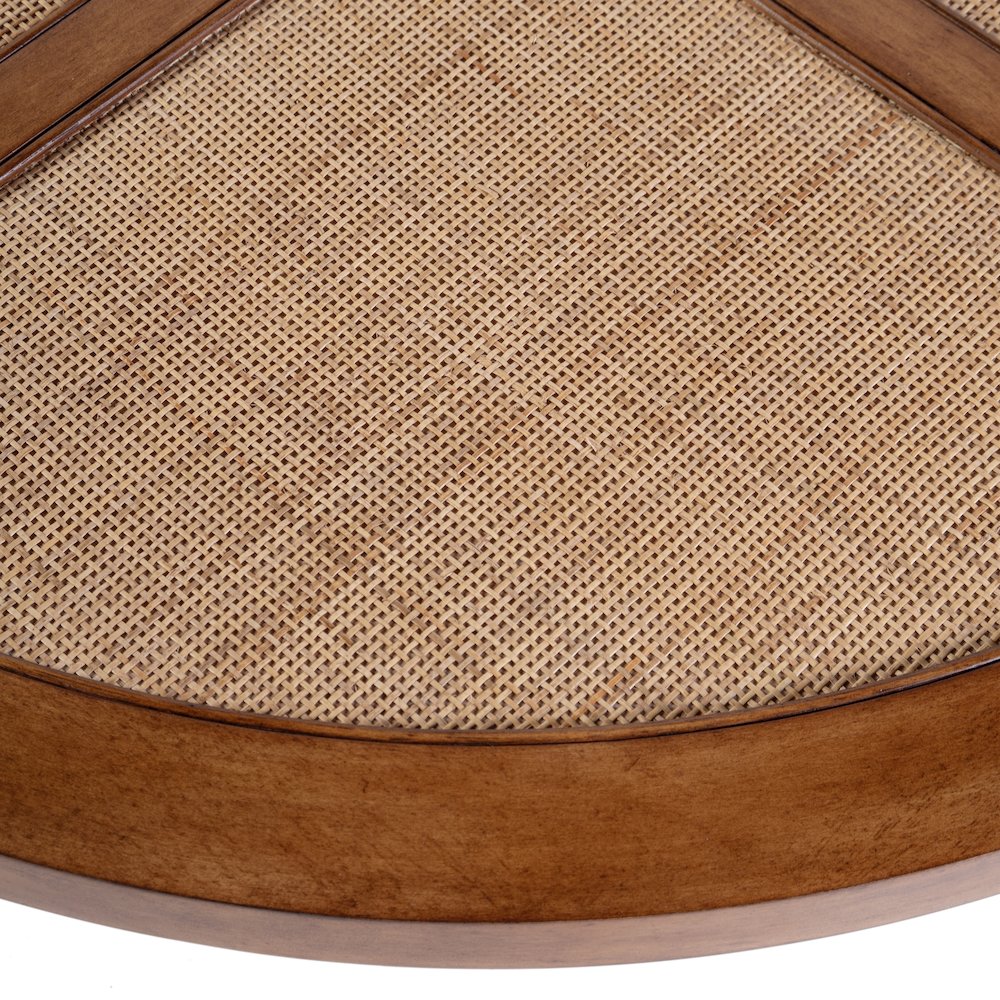 Bali Breeze 42 in. Round Wood and Mesh Coffee Table, Brown. Picture 7