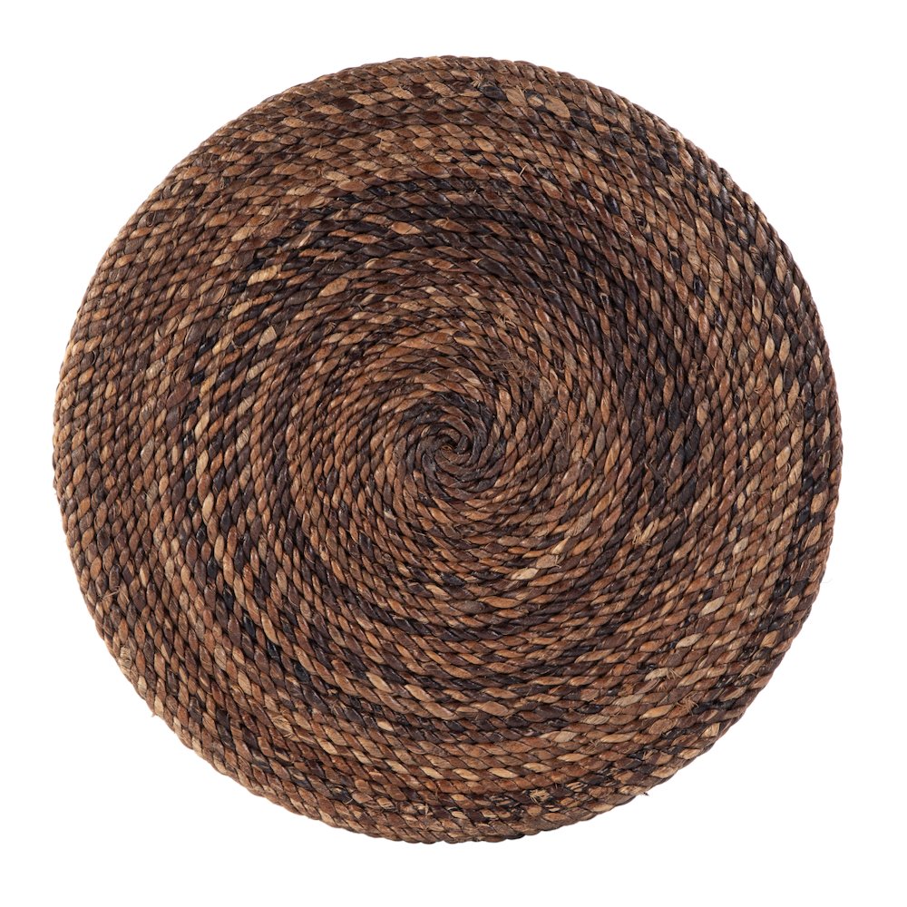 Bagshawe 13 in. W Round Wood and Abaca Rope Inlay Drum Side Table, Brown. Picture 5