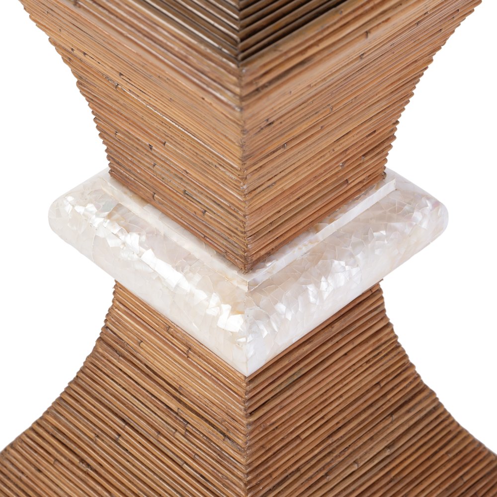 Marikit 13" W Square Wood and Arorog Inlay Side Table, Brown. Picture 6