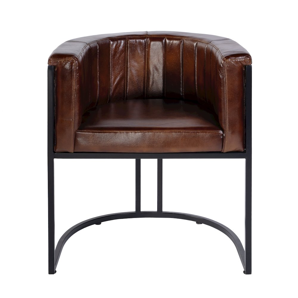 Rockford 19 in. Seat Height Leather Accent Chair, Black, Brown. Picture 4