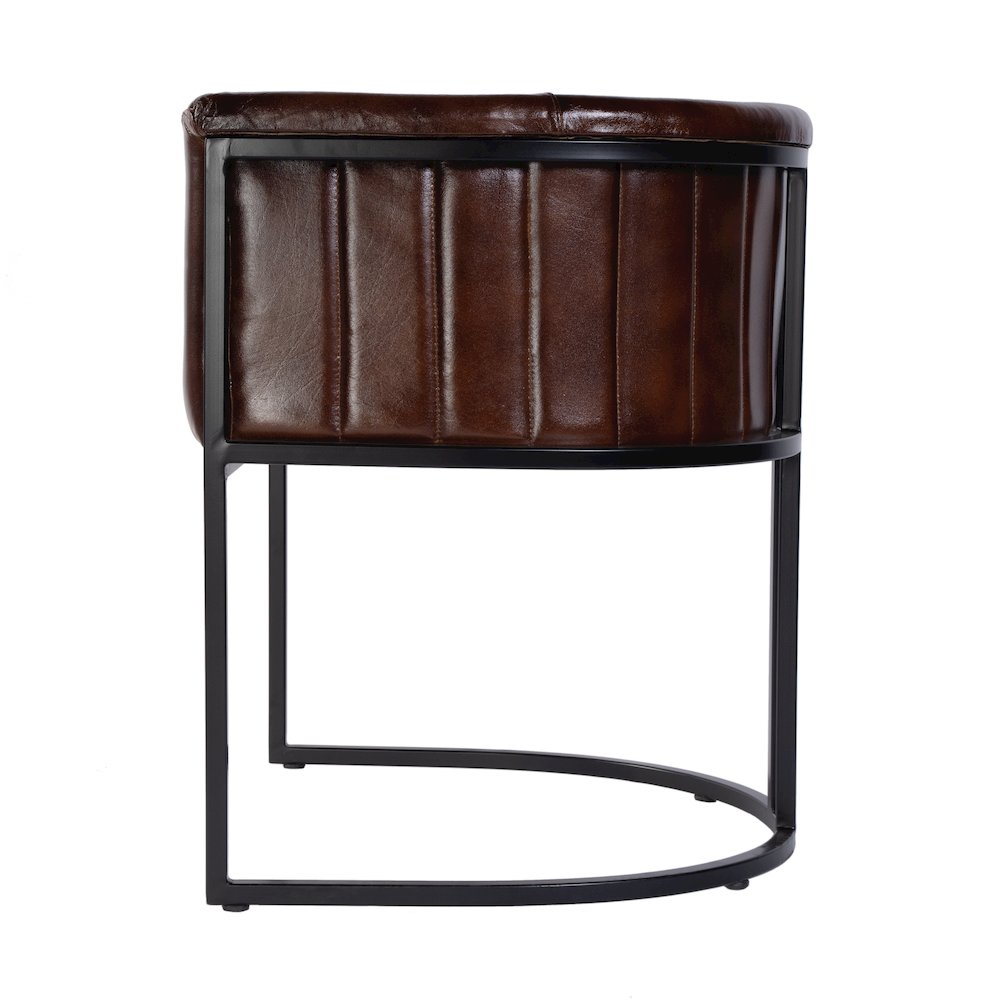 Rockford 19 in. Seat Height Leather Accent Chair, Black, Brown. Picture 5