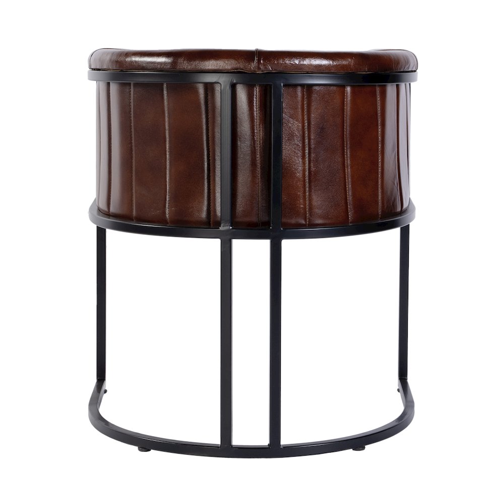 Rockford 19 in. Seat Height Leather Accent Chair, Black, Brown. Picture 6