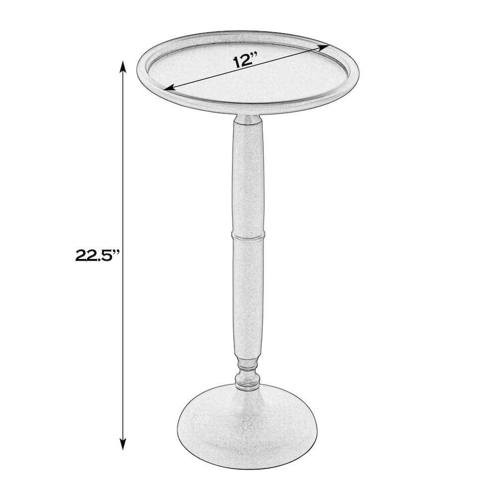 Alexi 12 in. W Round All Metal Pedestal Base End Table, Bronze. Picture 2