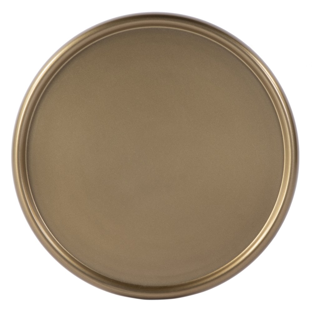 Astoria 10 in. W Round Metal Pedestal Base End Table, Antique Gold. Picture 4