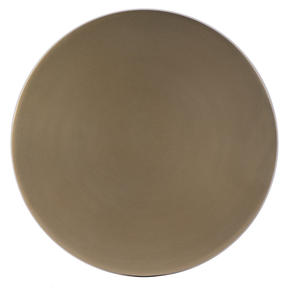 Bartel 10.25 in. W Round Metal Pedestal Base End Table, Antique Gold. Picture 4