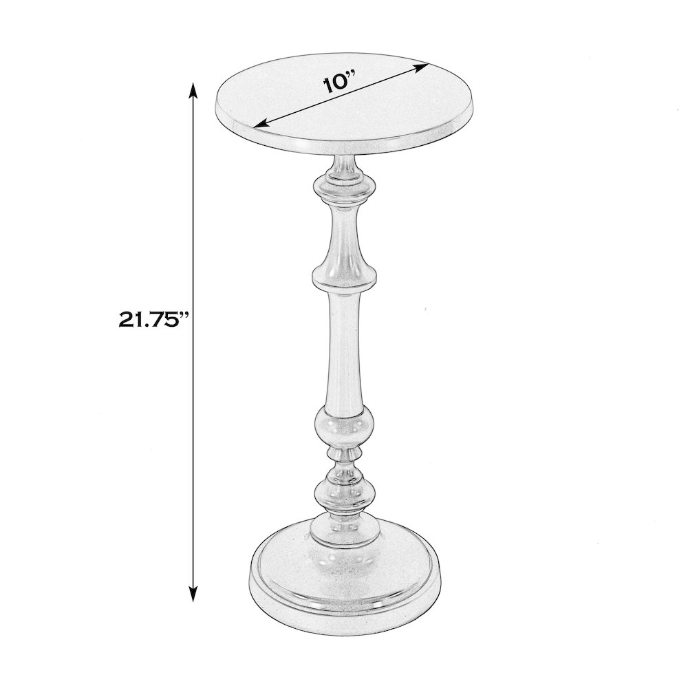 Bartel 10.25 in. W Round Metal Pedestal Base End Table, Antique Gold. Picture 2