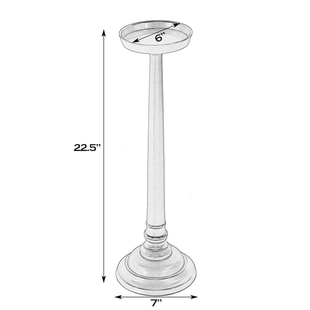 Tilly 7 in. W Round All Metal Pedestal Base End Table, Antique Gold. Picture 2