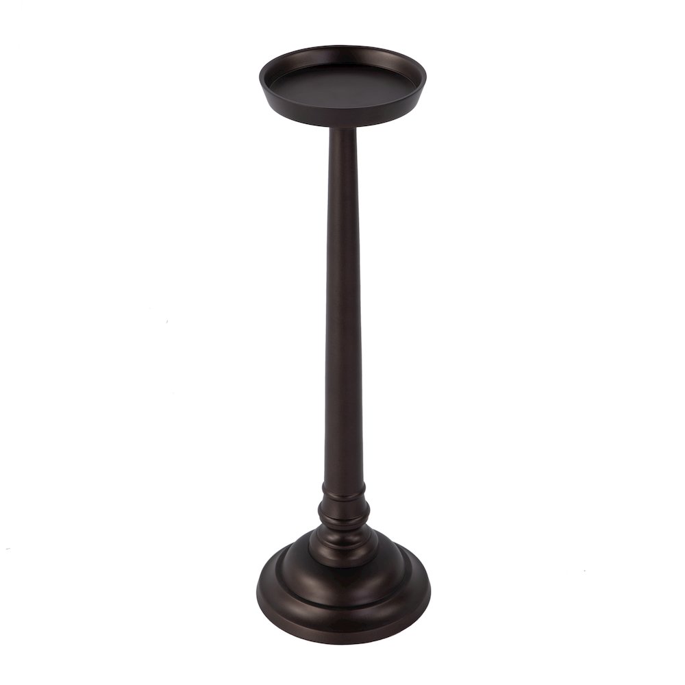 Tilly 7 in. W Round All Metal Pedestal Base End Table, Bronze. Picture 1