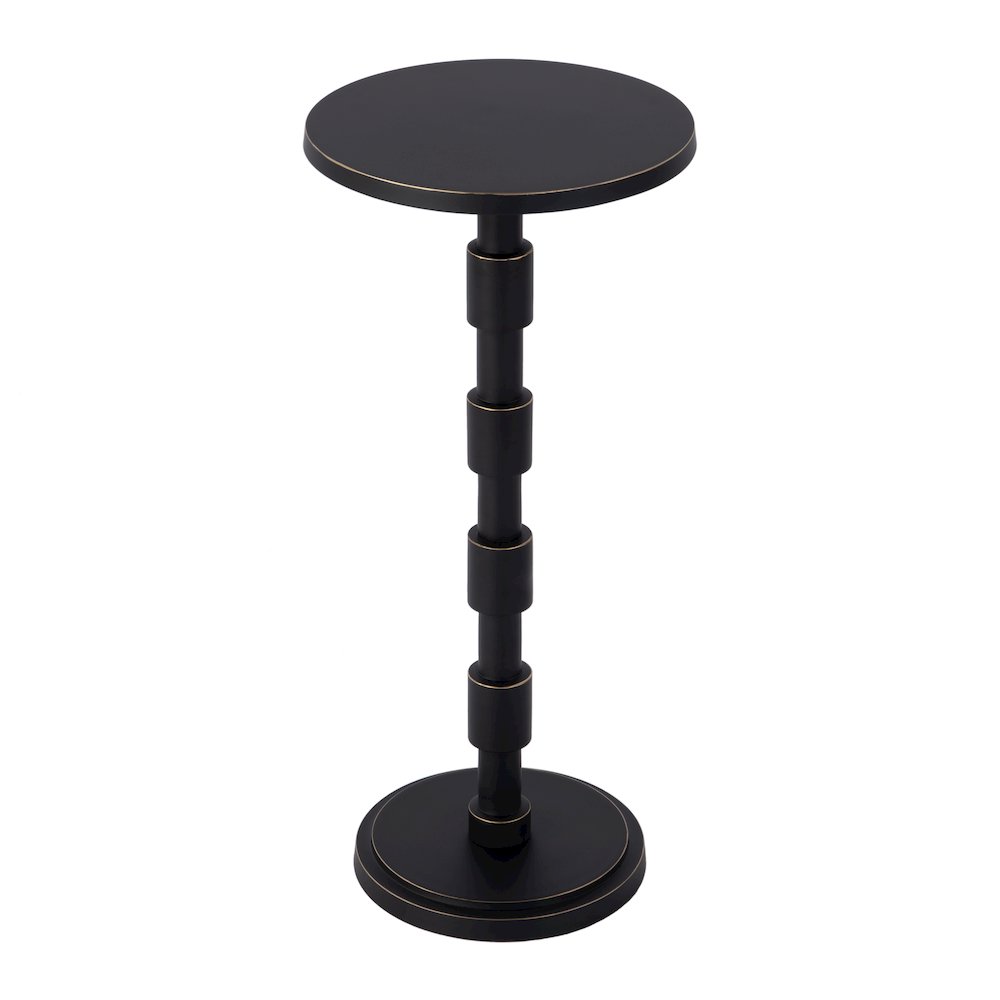 Delano 10 in. W Round All Metal Pedestal Base End Table, Bronze. Picture 1