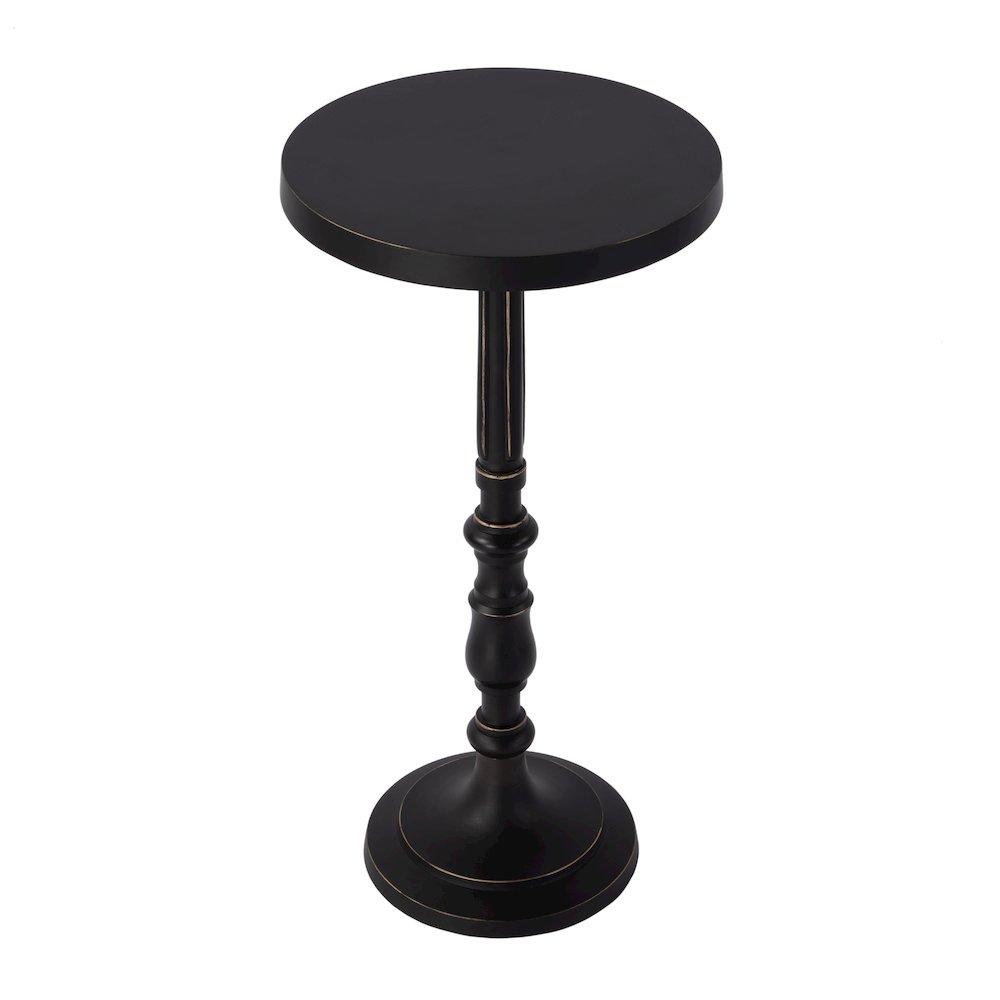 Heidi 12 in. W Round All Metal Pedestal Base End Table, Bronze. Picture 1