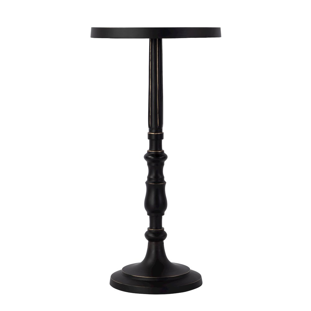 Heidi 12 in. W Round All Metal Pedestal Base End Table, Bronze. Picture 3