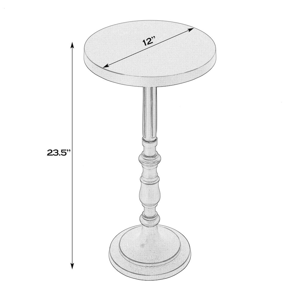 Heidi 12 in. W Round All Metal Pedestal Base End Table, Bronze. Picture 2