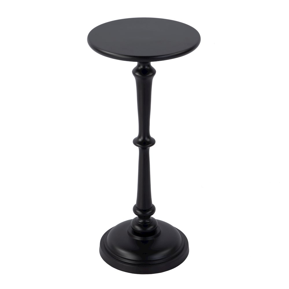Alisa 10 in. W Round All Metal Pedestal Base End Table, Bronze. Picture 1