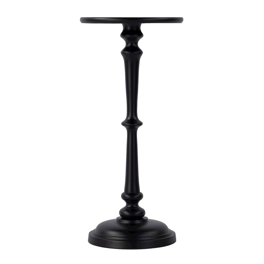 Alisa 10 in. W Round All Metal Pedestal Base End Table, Bronze. Picture 3