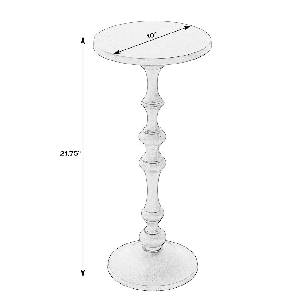 Passeo 10 in. W Round All Metal Pedestal Base End Table, Gold. Picture 2