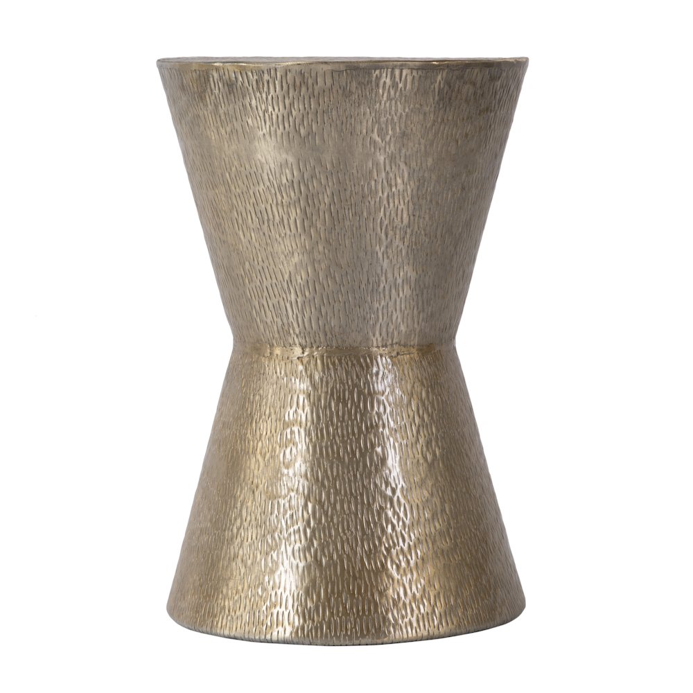 Flen 12 in. W Round Aluminum Modern End Table, Silver. Picture 3