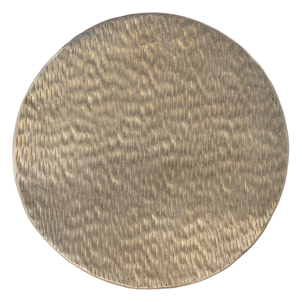 Flen 12 in. W Round Aluminum Modern End Table, Silver. Picture 4