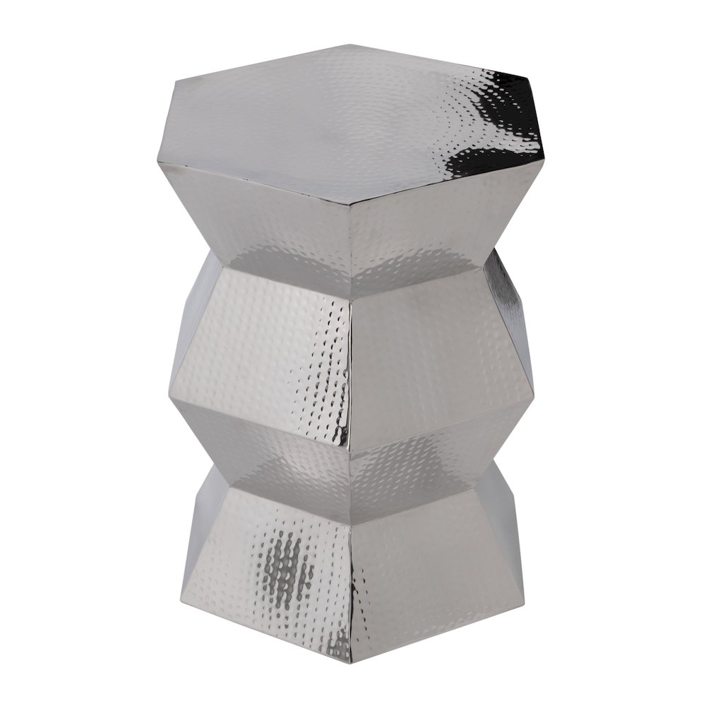 Renzo 16 in. W Stainless Steel Modern End Table, Silver. Picture 3