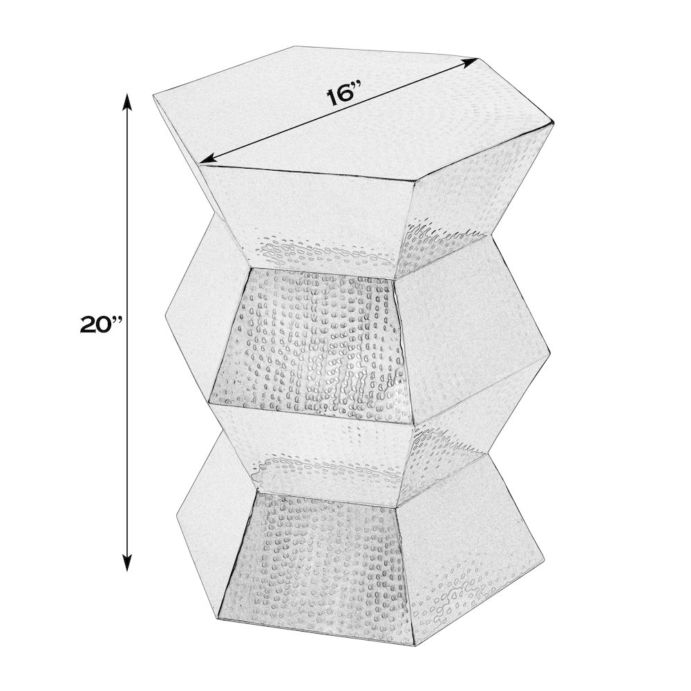 Renzo 16 in. W Stainless Steel Modern End Table, Silver. Picture 2