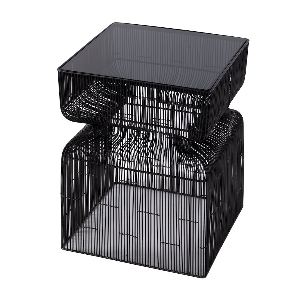 Ivar 14 in. W Square Stainless Steel Modern End Table, Bronze. Picture 1