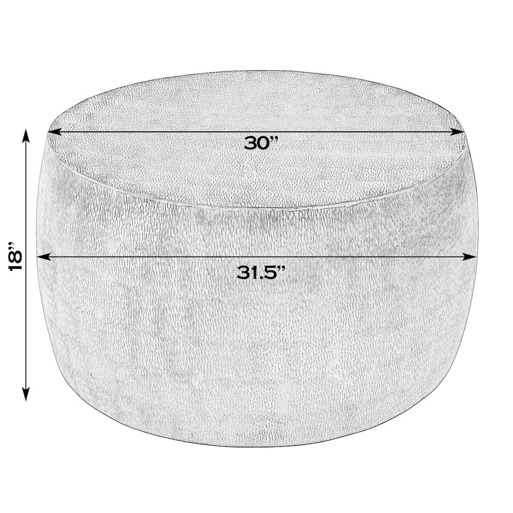 Sahara 31.5 in. W Round Stainless Steel Coffee Table, Antique Gold. Picture 2