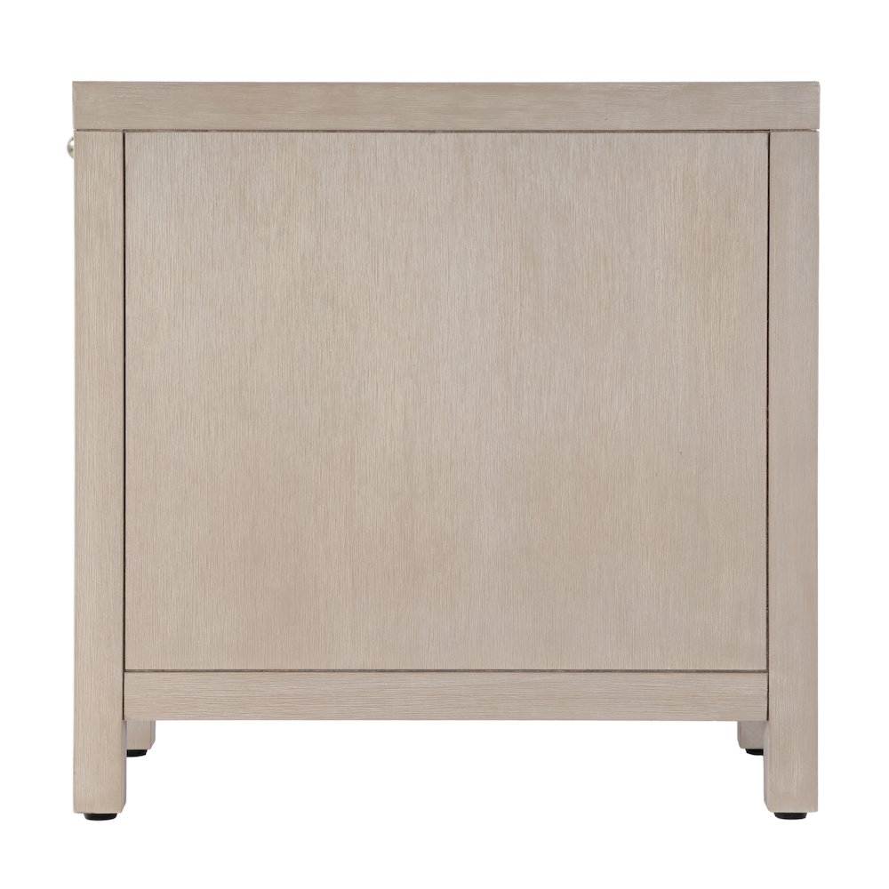 Nora 12 in. W Rectangular Wood 1 Door Narrow End Table with Pull-Out Tray, Taupe. Picture 7