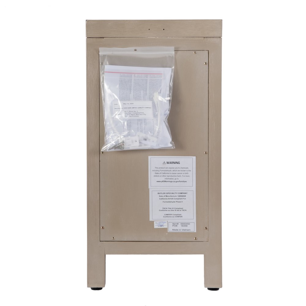 Nora 12 in. W Rectangular Wood 1 Door Narrow End Table with Pull-Out Tray, Taupe. Picture 8