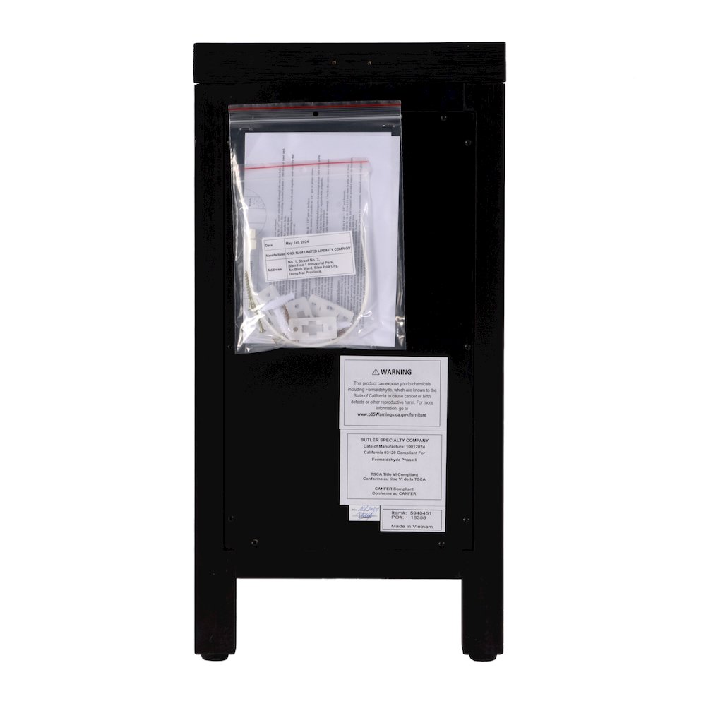 12 in. W Rectangular Wood 1 Door Narrow End Table with Pull-Out Tray, Coffee. Picture 8