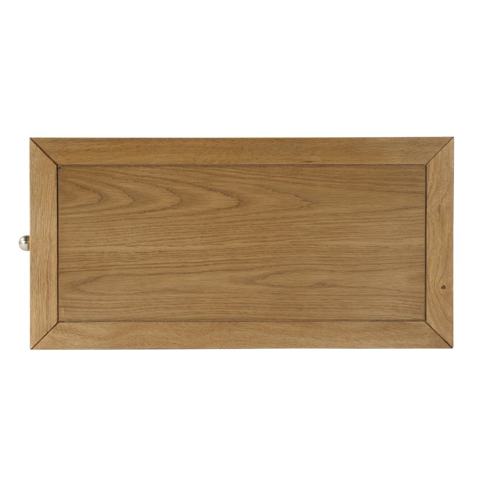 12 in. W Rectangular Wood 1 Door Narrow End Table with Pull-Out Tray, Natural. Picture 8