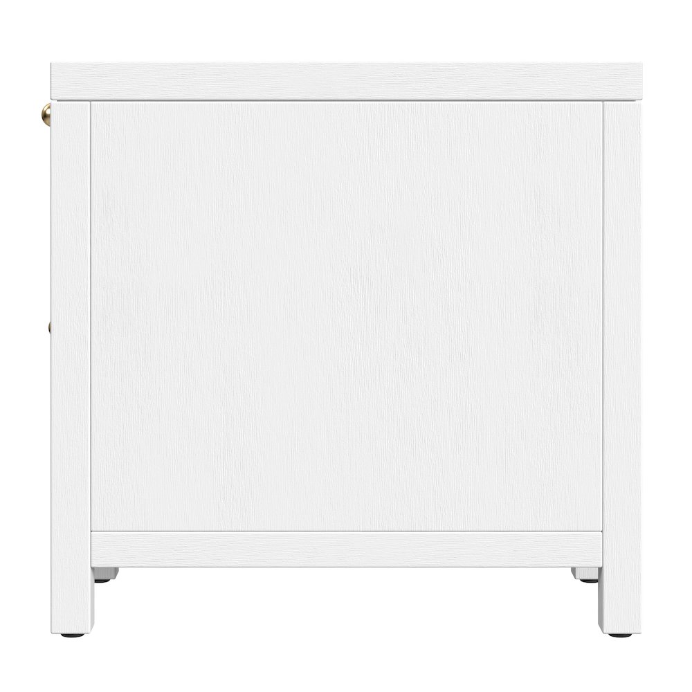 Nora 12 in. W Rectangular Wood 1 Door Narrow End Table, White. Picture 5