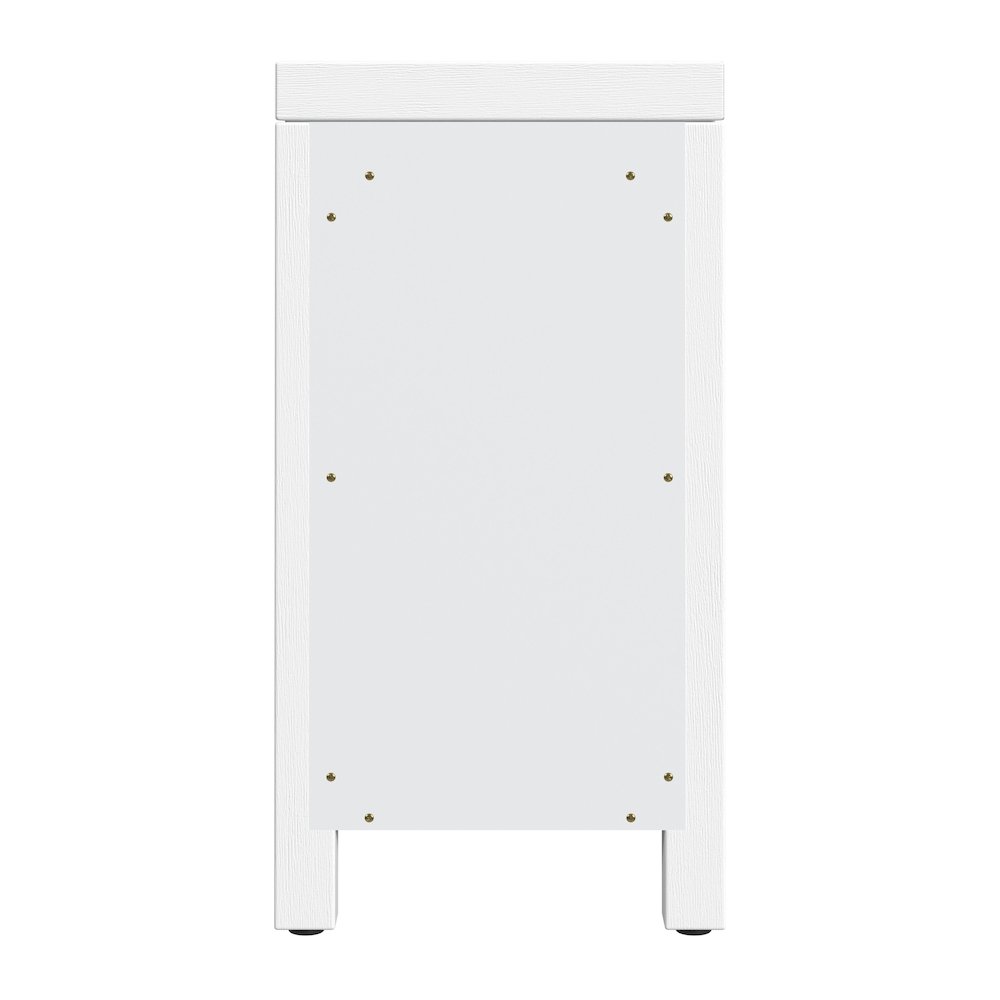 Nora 12 in. W Rectangular Wood 1 Door Narrow End Table, White. Picture 6