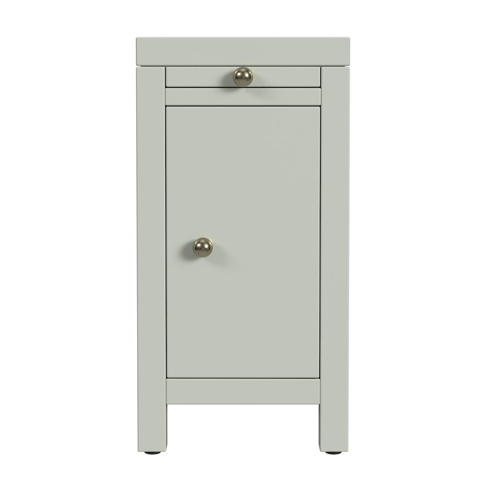 Nora 12 in. W Wood 1 Door End Table with Pull-Out Tray, Sage Green. Picture 4