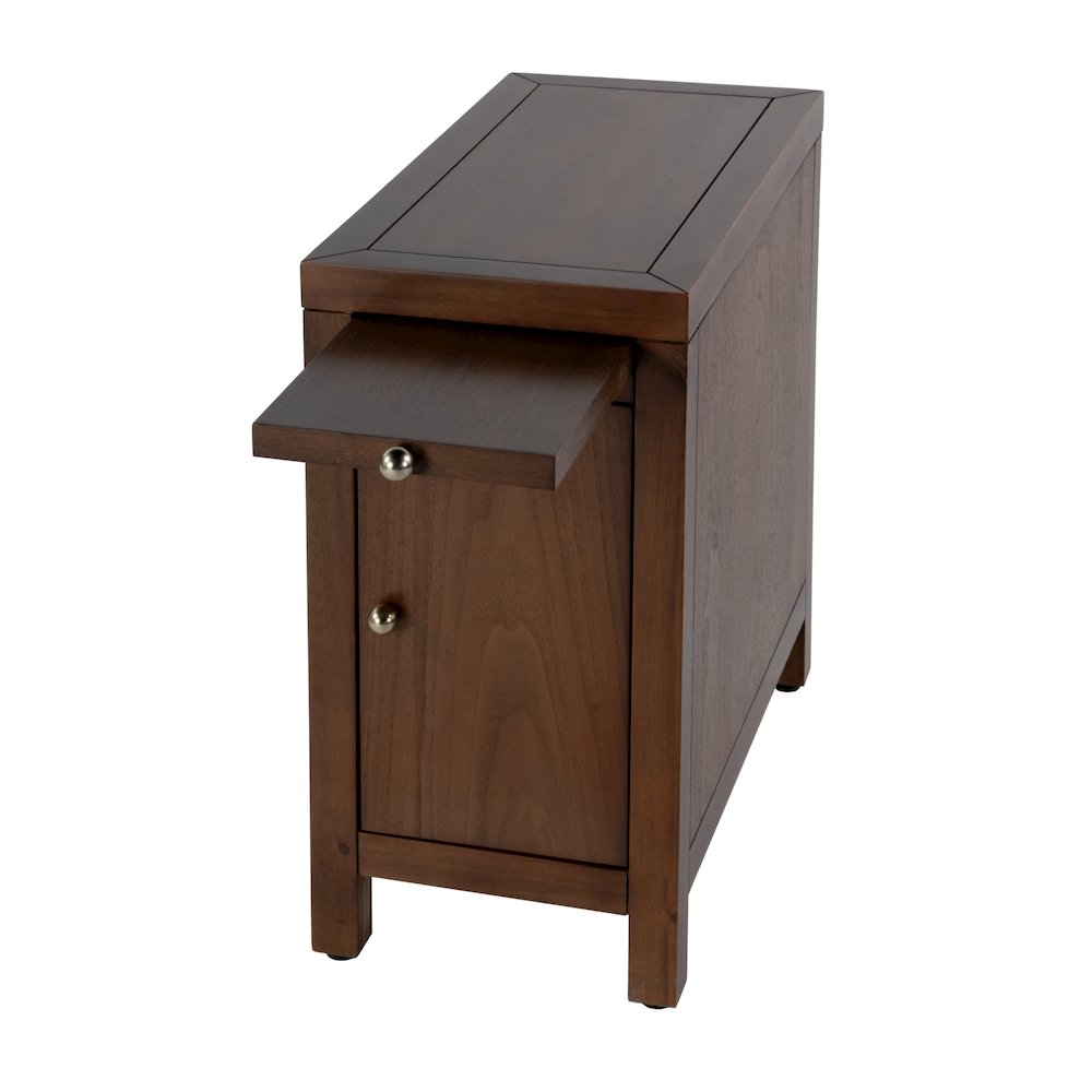 12 in. W Rectangular Wood 1 Door Narrow End Table with Pull-Out Tray. Picture 4