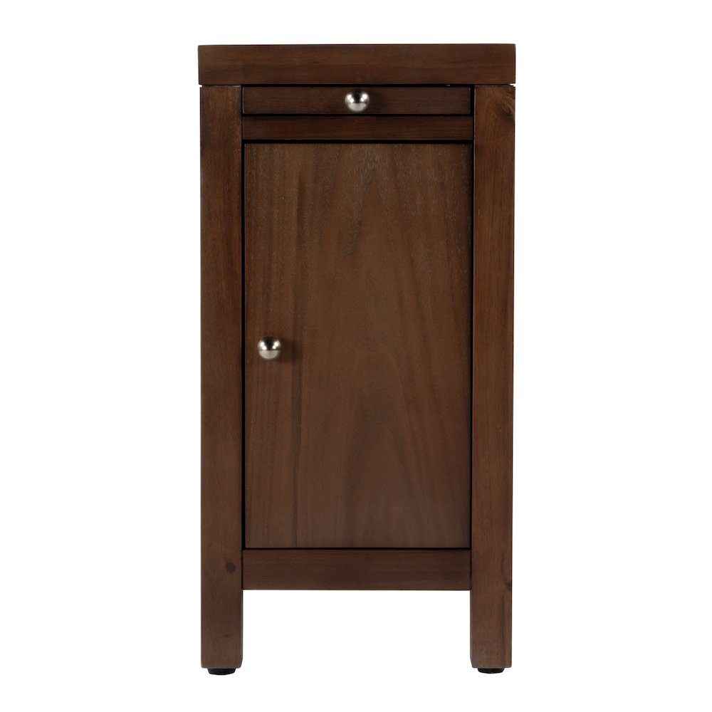 12 in. W Rectangular Wood 1 Door Narrow End Table with Pull-Out Tray. Picture 5