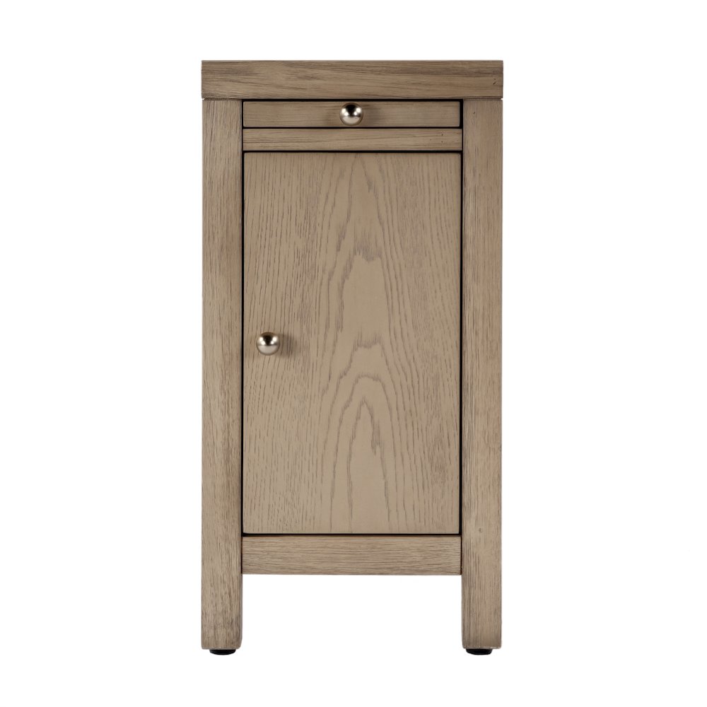 12 in. W Rectangular Wood 1 Door Narrow End Table with Pull-Out Tray. Picture 4