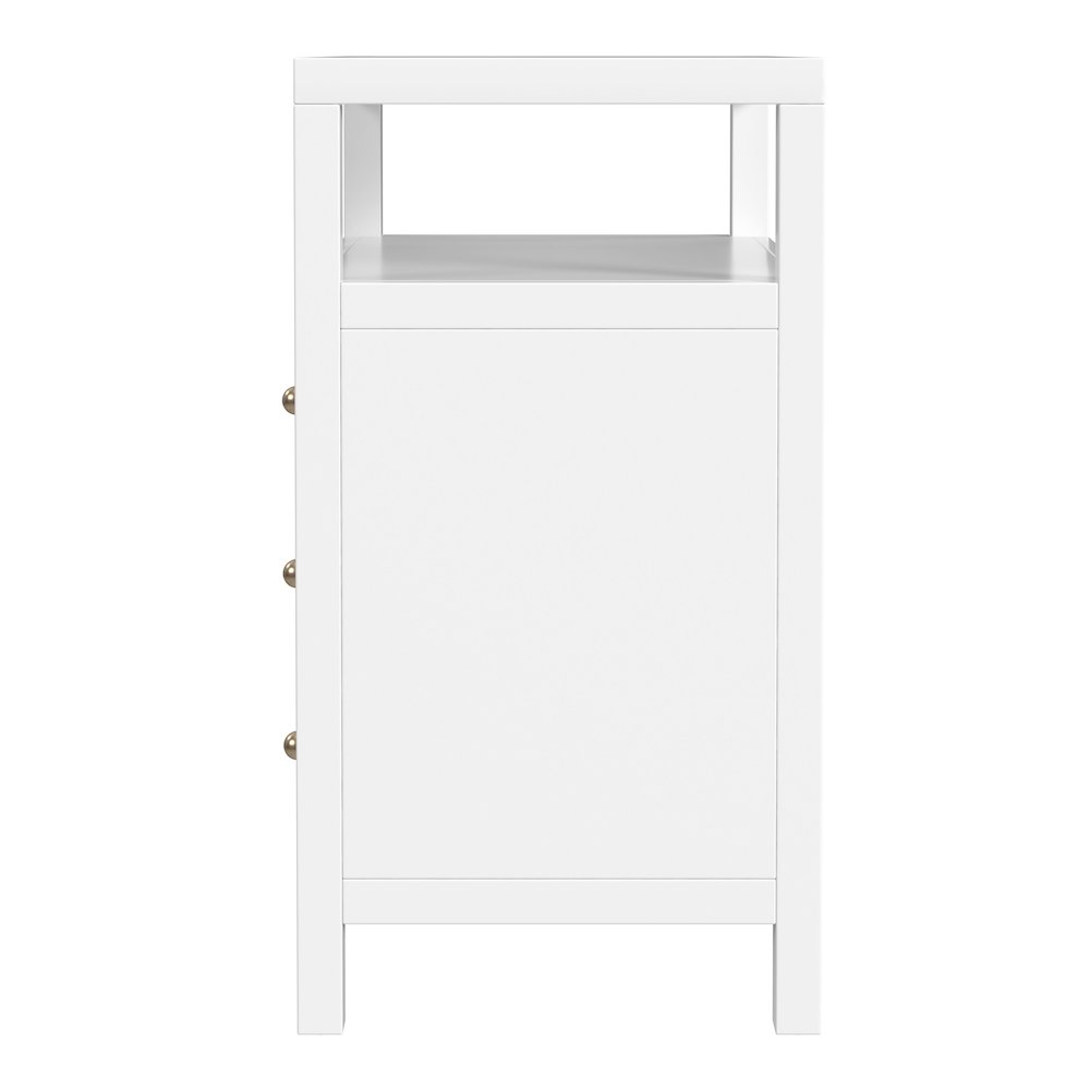 27 in. W Rectangular Wood 3 Drawer Tall Nightstand with Open Shelf on Top. Picture 5
